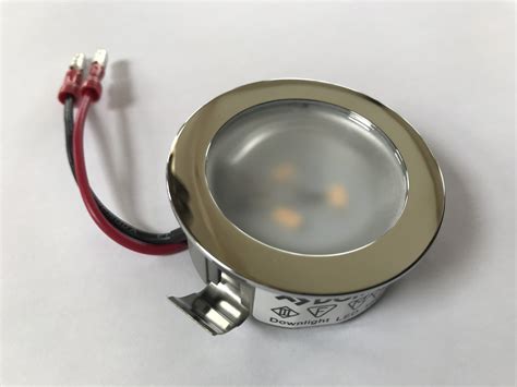 12V Dometic LED Einbauleuchte Mattglas St.Verbinder Bl.Feder chrom