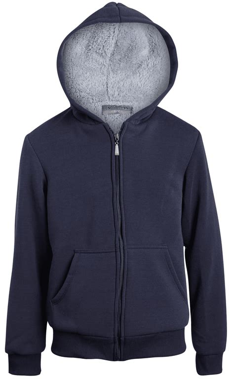 Coney Island Boys Hoodie - Soft Fleece Sherpa Lined Zip Up Hooded