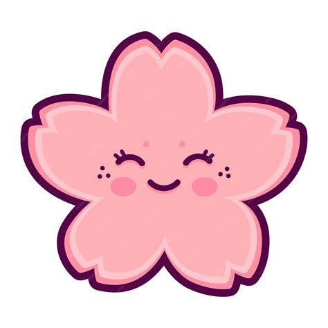 Premium Vector | Kawaii cherry blossom spring flower vector in a cute