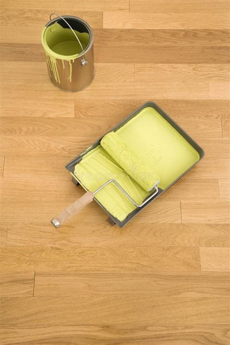 Paint and roller in tray. stock photo. Image of renovate - 3533070