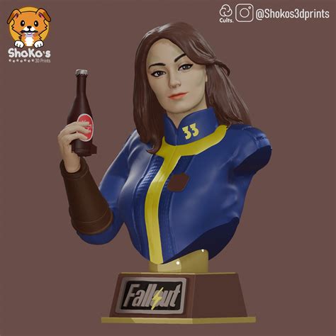 👤 Lucy MacLean Bust + NSFW Fallout・ STL File for 3D printing・Cults