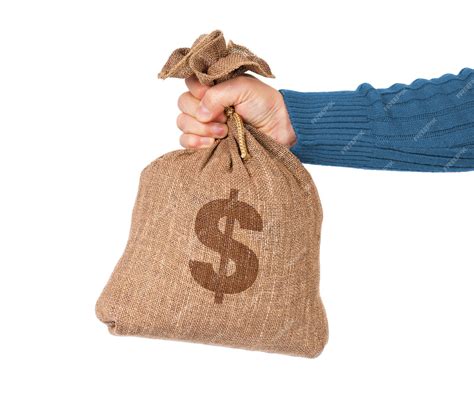 Hand holding money bag | Premium Photo
