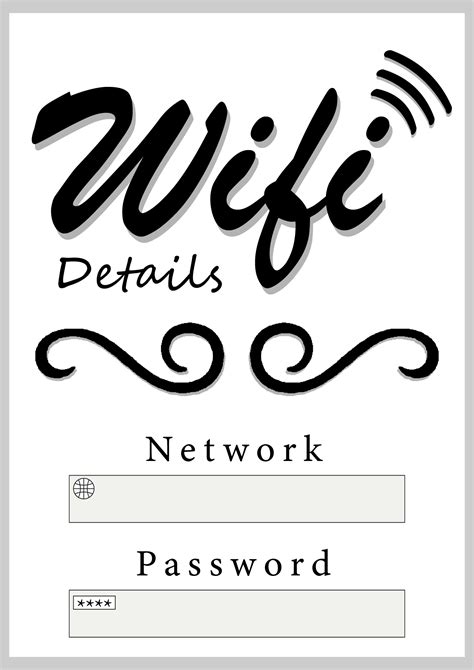 Guest Wifi Password - 10 Free PDF Printables | Printablee
