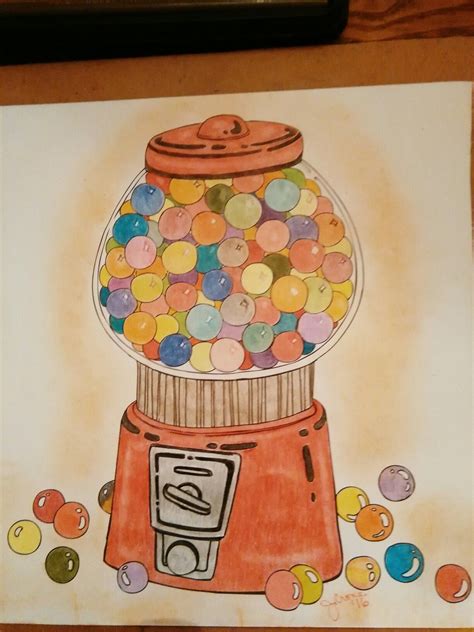 gumball machine drawing 7