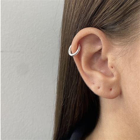 Piercing De Orelha Prata - Piercing De Orelha Furo Argolinha Helix Prata 925 - Escorrega o Preço