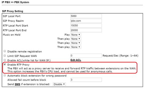 rtp proxy      draytek