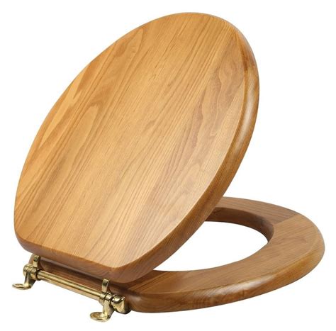 Design House 561241 Standard Round Toilet Seat, Solid Oak | Wooden toilet seats, Wood toilet ...