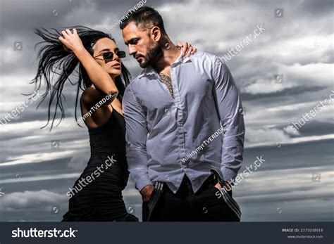 young sexy couple love embracing hugging stock photo