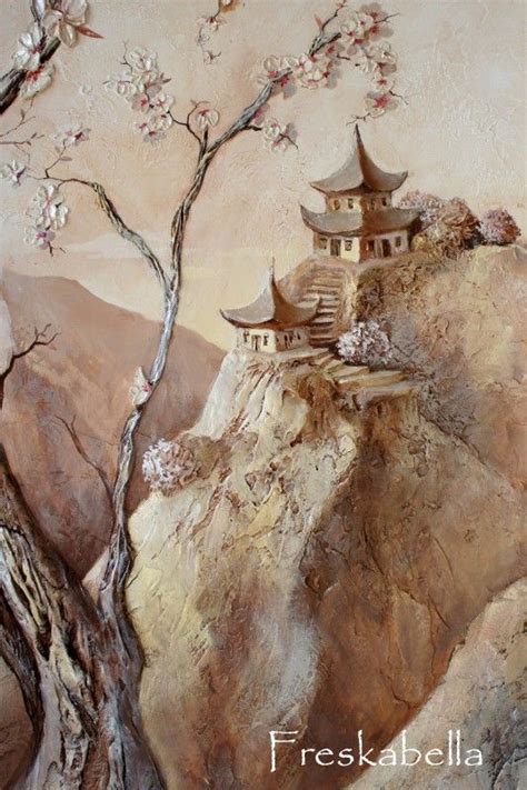 Ветка сакуры | Plaster wall art, Clay wall art, Sculpture painting