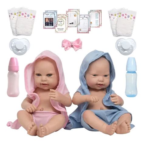 Bebê Reborn Menina E Menino - Bebe Reborn Gêmeos Menino E Menina Barata Com Acessórios | Frete grátis