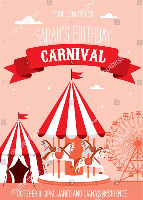 Carnival Birthday Invitation - 13+ Examples, Illustrator, Word, Pages, Photoshop, Publisher