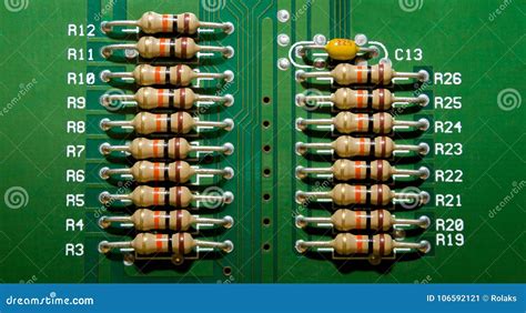 Circuit Board with Resistors Stock Image - Image of electrical, gadget ...