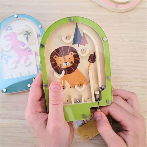 wooden pinball game lion  cute baby