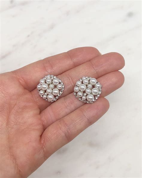 pearl cluster stud earrings shop bridal jewelry dareth colburn