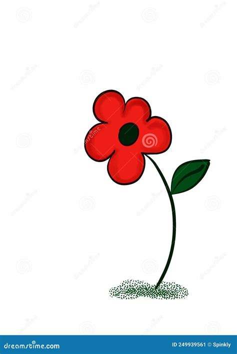 simple red flower clip art