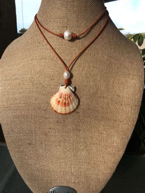 Seashell Pearl Beach Necklace, Shell Jewery, Statement Necklace, Beach ...