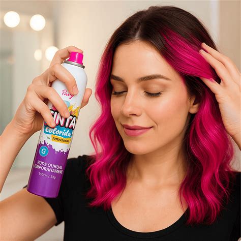 Cabelo Maluco Com Spray - Tinta Colorida Spray Pink Neon para Cabelo Maluco 150ml My Party ...