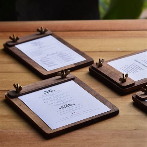 Wooden Restaurant Menu Board, Wooden Menu Stand, Retro Clipboard - Etsy