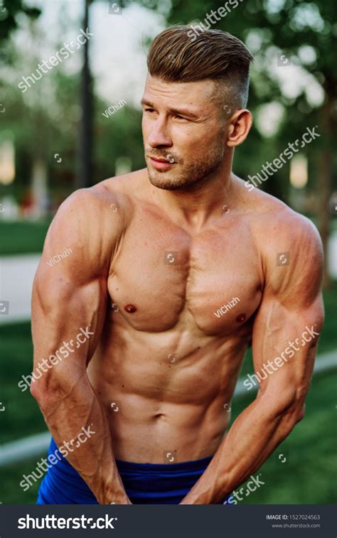 male model handsome abs young guy stock photo edit