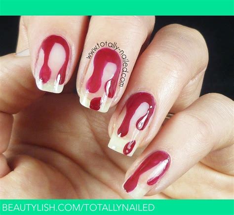 Blood Drip Halloween Nail Art | Danielle R.'s (totallynailed) Photo ...
