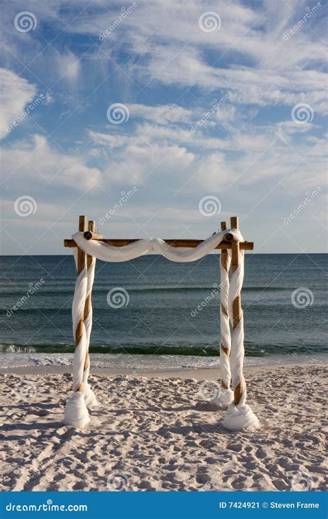 Beach Wedding Arch stock image. Image of peaceful, water - 7424921