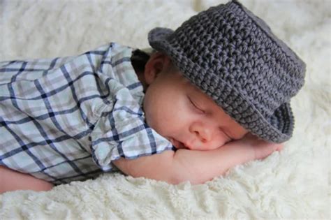 Newborn Gray Fedora Hat Newborn Baby Boy Hat Crochet Baby Hat Newborn ...