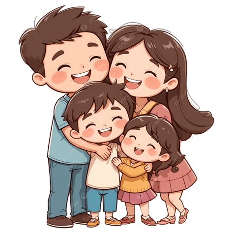 happy family hug cute cartoon illustration  kids books cards
