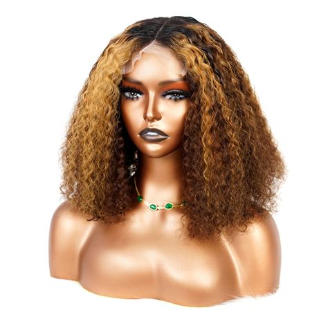 Ombre Colored Curly Bob Wig Short Highlight Bob Wigs -West Kiss Hair