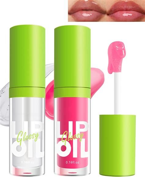 Amazon.com : Fat Oil Lip Gloss-2Pcs Hydrating Lip Glow Oil Lipgloss