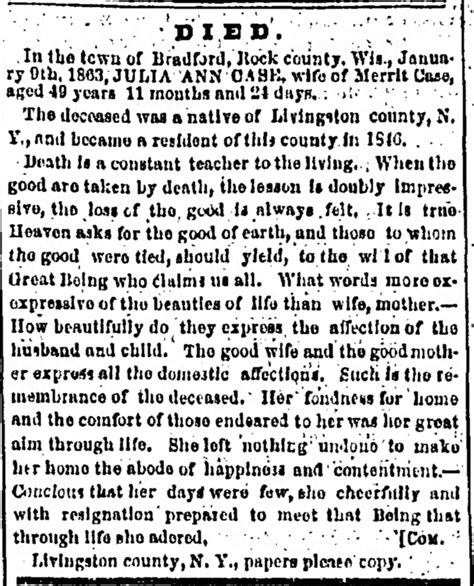 Julia Ann Case (1813-1863) - Find a Grave Memorial