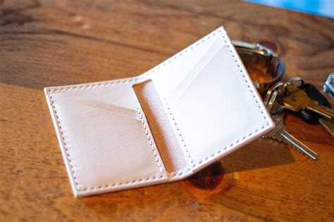 Natural Leather Bifold Wallet Slim Leather Wallet Minimalist Wallet ...