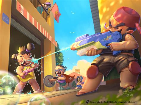 Water gun battle on Behance