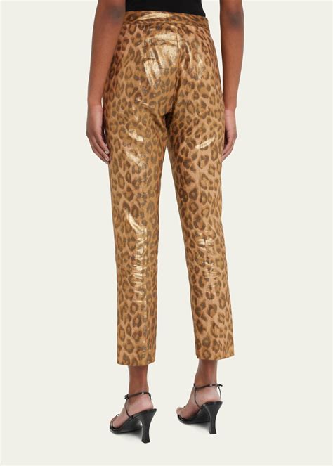 L'Agence Cheetah Rebel Trousers - Bergdorf Goodman