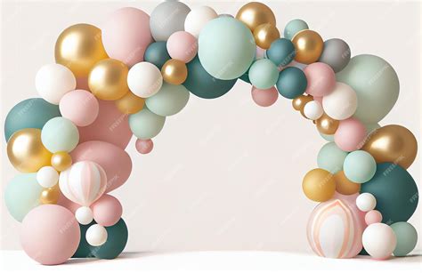 Premium AI Image | A pink and gold balloon arch with a pink background.