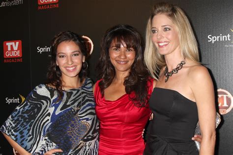 Vanessa Lengies Suleka Mathew Christina Moorearriving at the TV Guide