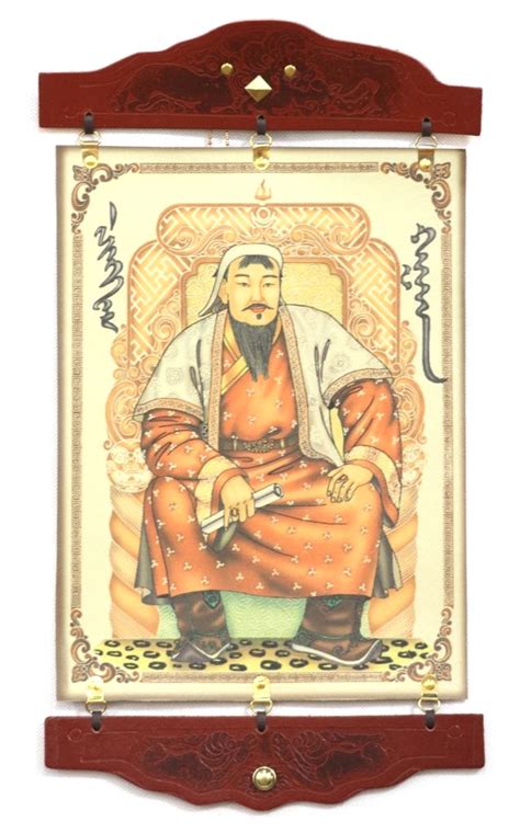 Leather Wall Art with Chinggis khaan - Mongulai