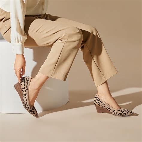 aria pointed toe wedge  leopard sustainable washable vivaia