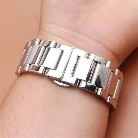 Stainless Steel Watchband Bracelet 18mm 20mm 22mm 24mm Butterfly Buckle ...