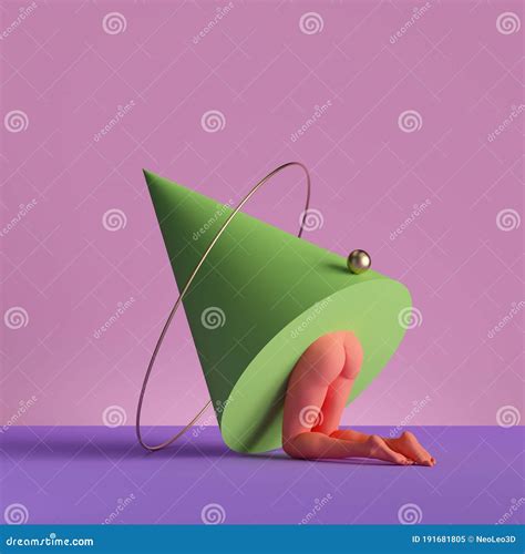 3d Render, Abstract Minimal Surreal Contemporary Art. Geometric Concept