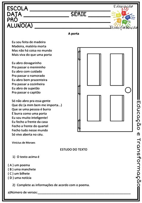 Poema A Porta De Vinícius De Moraes - Blog Educação e Transformação: 👍Poema: A porta - Vinícius de Moraes