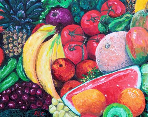 Fruits And Vegetables Painting at PaintingValley.com | Explore ...