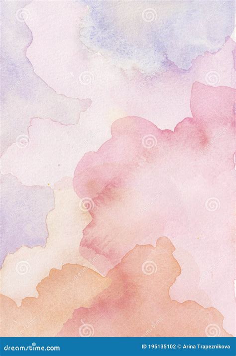 Pink Clouds Painted by Watercolor Stock Illustration - Illustration of ...