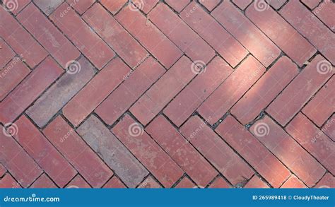 Brick Floor Arranged in Herringbone Pattern. Stock Photo - Image of ...