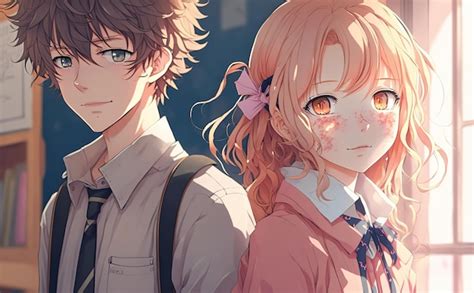 Anime boy and girl romance | Premium AI-generated image