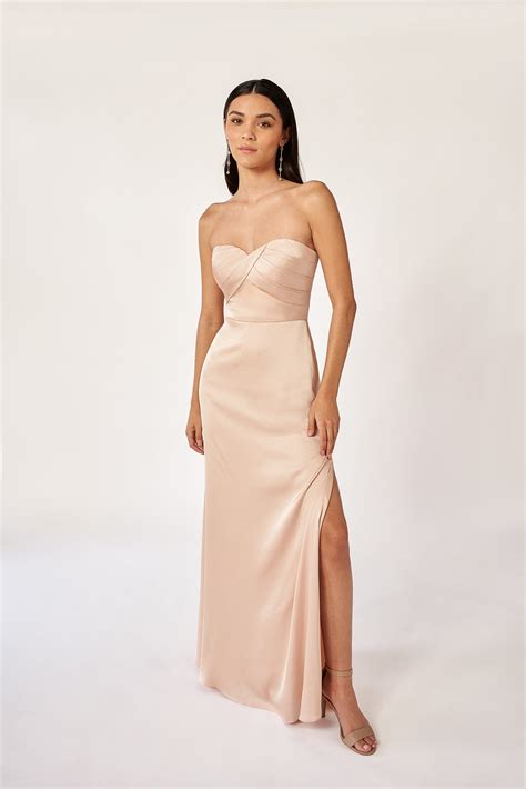Charmeuse Strapless Twist Bodice Bridesmaid Dress – Bridal and Formal