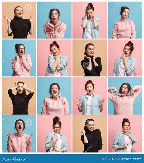 The Collage of Different Human Facial Expressions, Emotions and ...