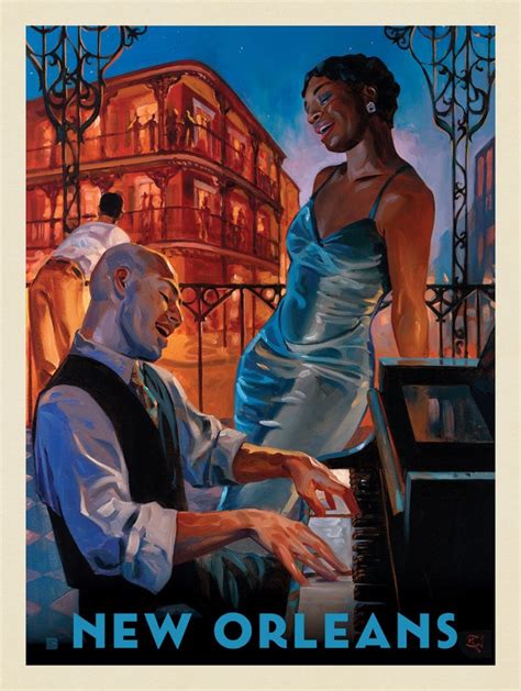 New Orleans Vintage Travel Poster Jazz Lovers Retro Art | Etsy