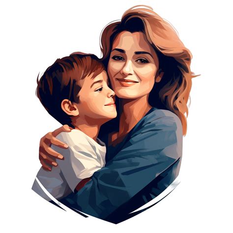 Mother day mother with son Ai Generative 32065728 PNG