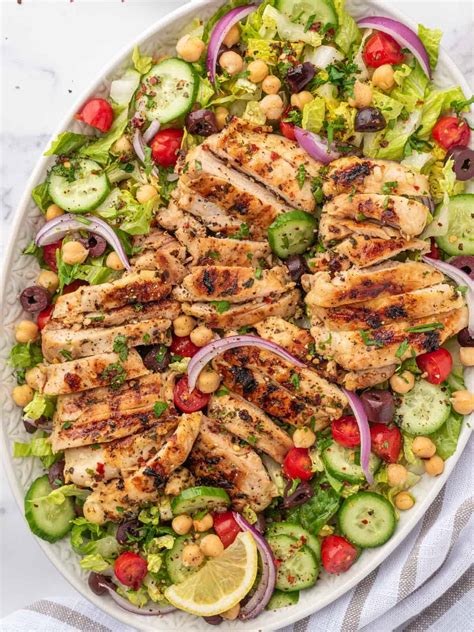 healthy grilled mediterranean chicken salad cookin  mima