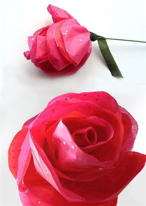 Tissue Paper Roses Diy ~ Crafting Papers